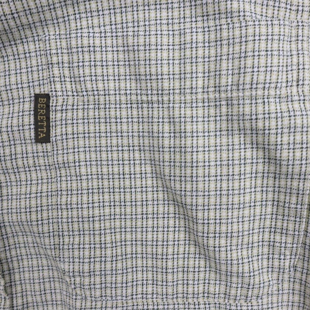 Beretta Shirt Mens Large Outdoor Casual Pocket Button Up Green Plaid Long Sleeve - Picture 3 of 11